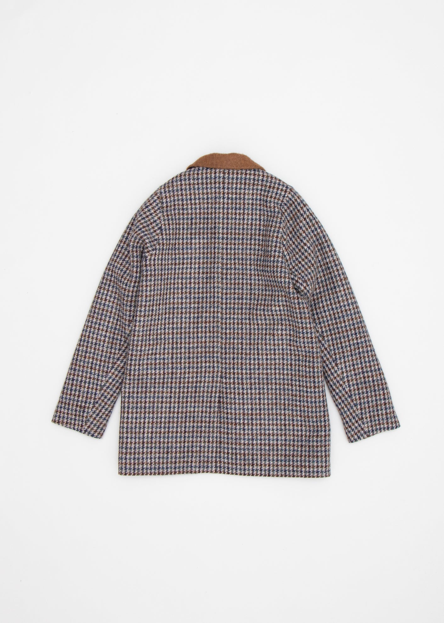 ANNAPURNA KIDS COAT - BURGUNDY/TEAL HOUNDSTOOTH 2