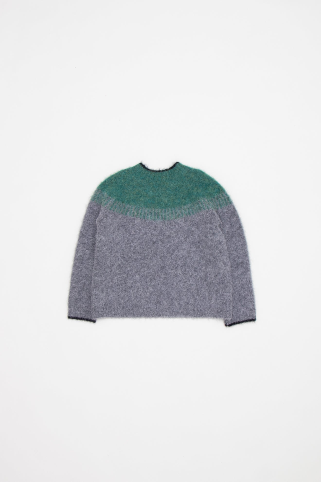 AVALA KIDS JUMPER - GREY MELANGE/FIR GREEN 2