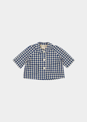 AZUKI BABY COAT - NAVY CHECK