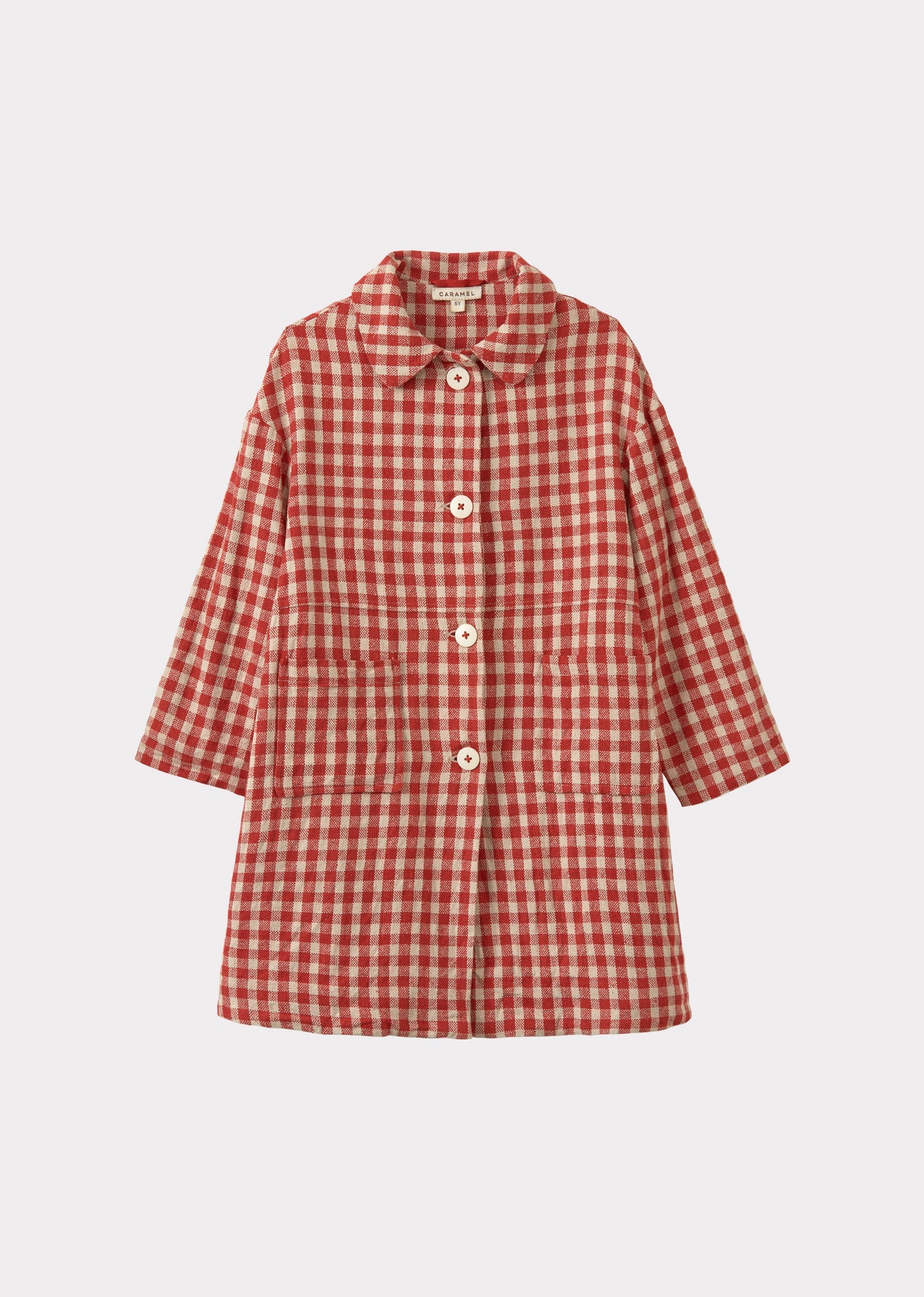 CAMBRIDGE COAT - RED AND ECRU CHECK