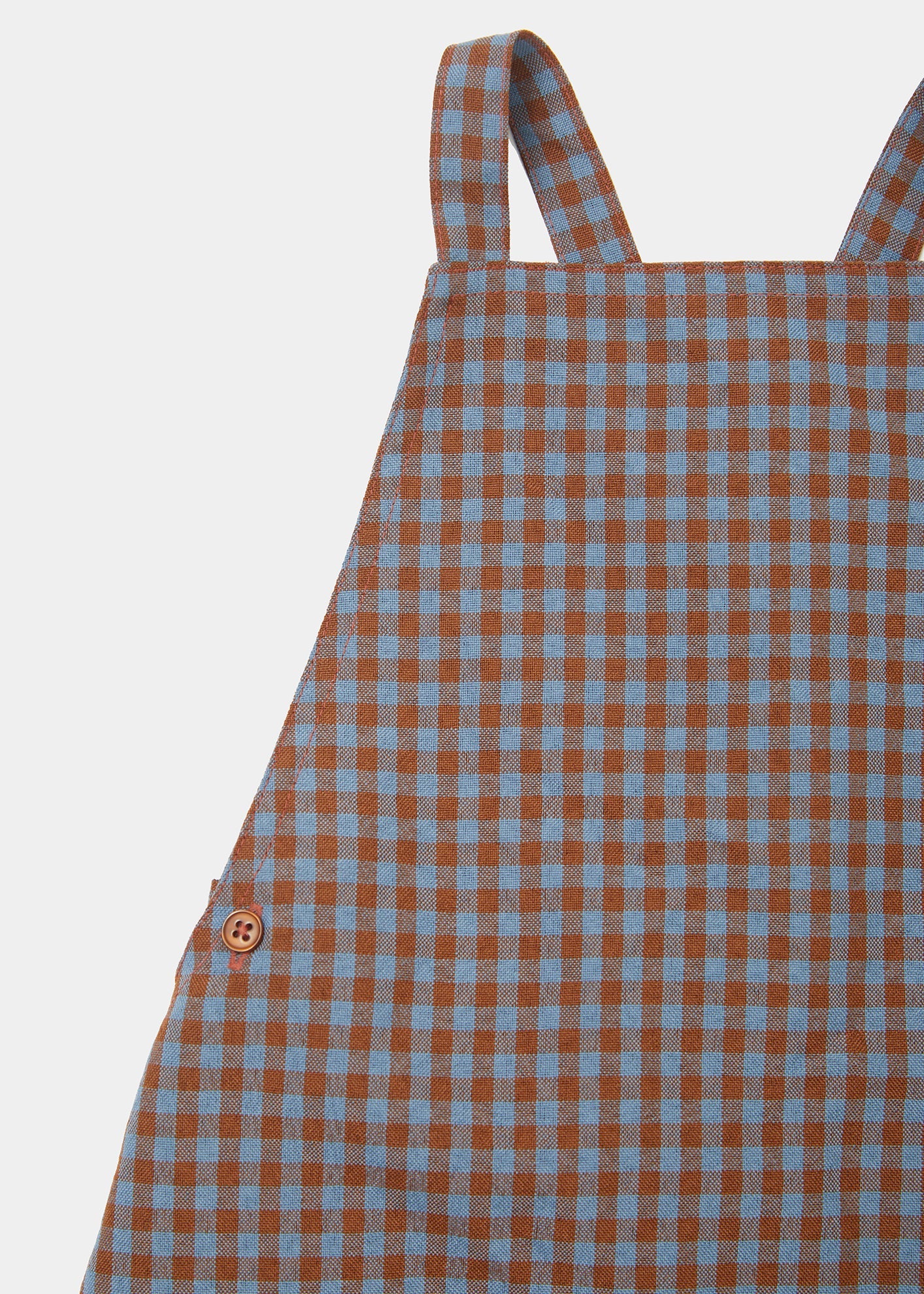 CORREA BABY ROMPER - BROWN/BLUE CHECK