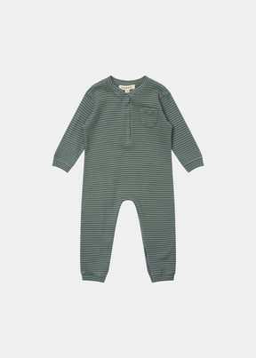 TOADFISH BABY ROMPER - SPRUCE/NAVY STRIPE