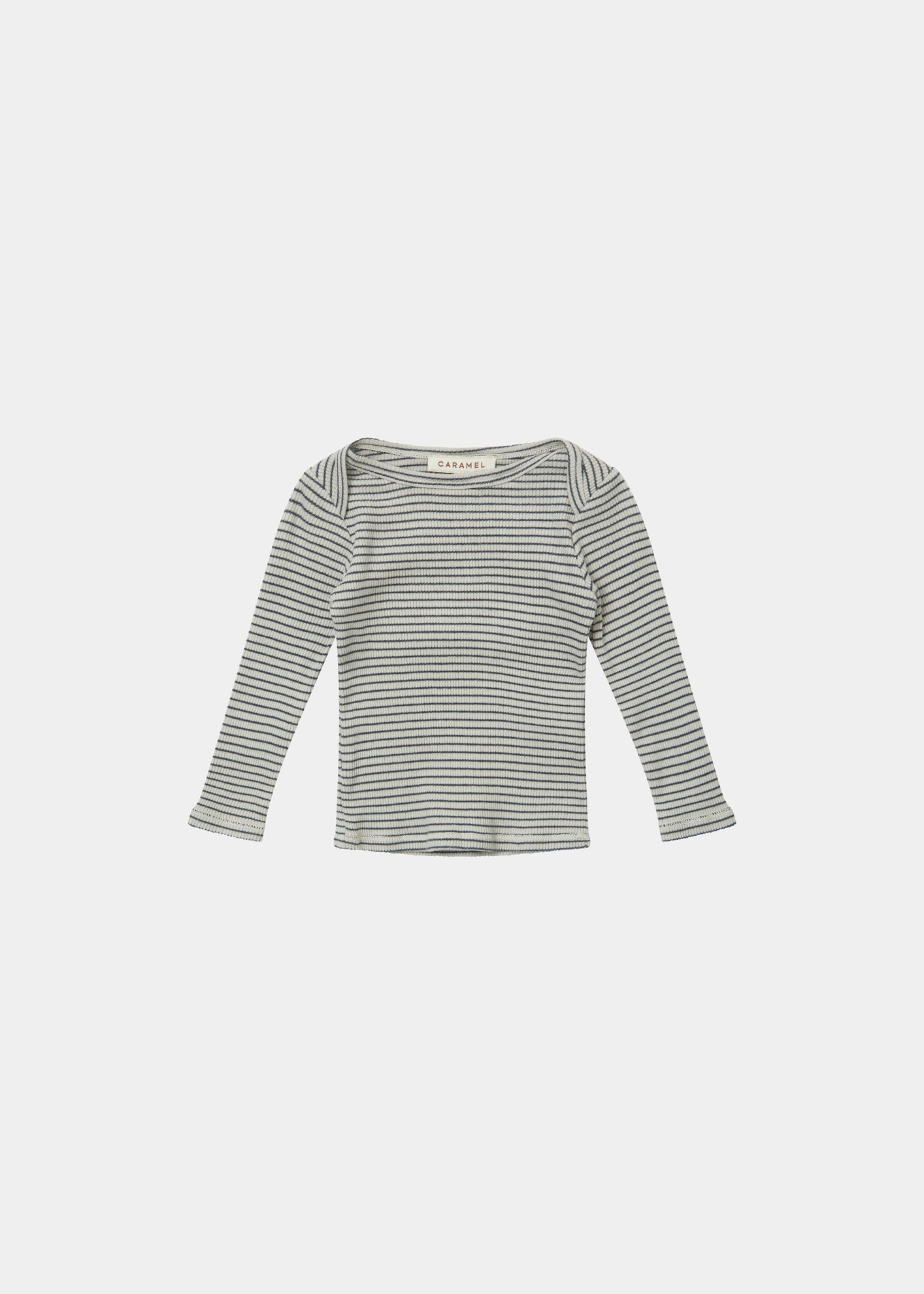 KISHON BABY T-SHIRT - PEBBLE/NAVY STRIPE