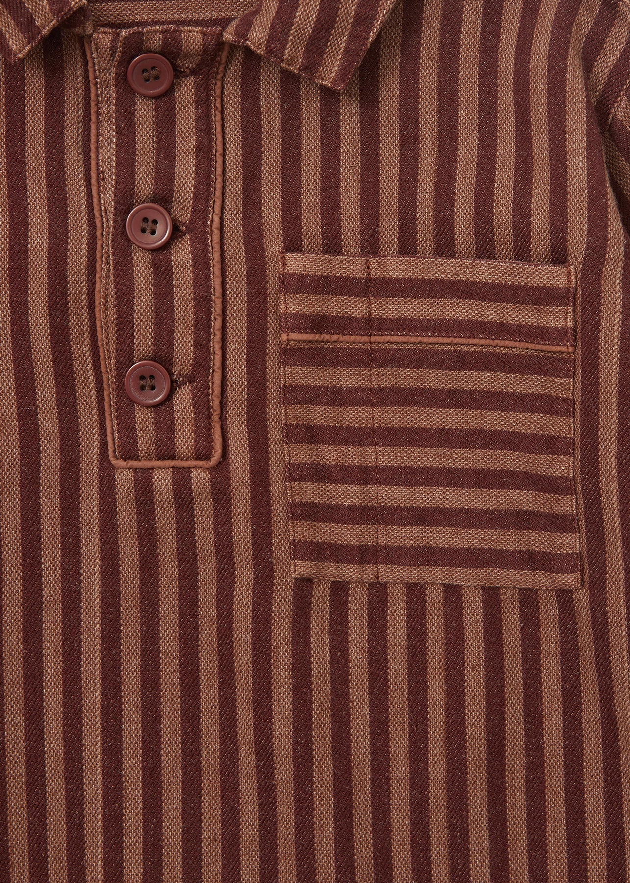 WALNUT SHIRT CLARET STRIPE