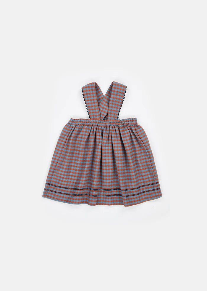WHITEBEAM BABY DRESS BROWN BLUE CHECK