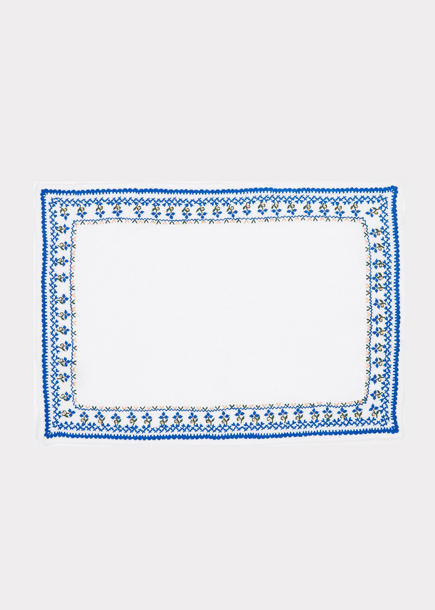 PLACEMATS OFF WHITE WITH BLUE