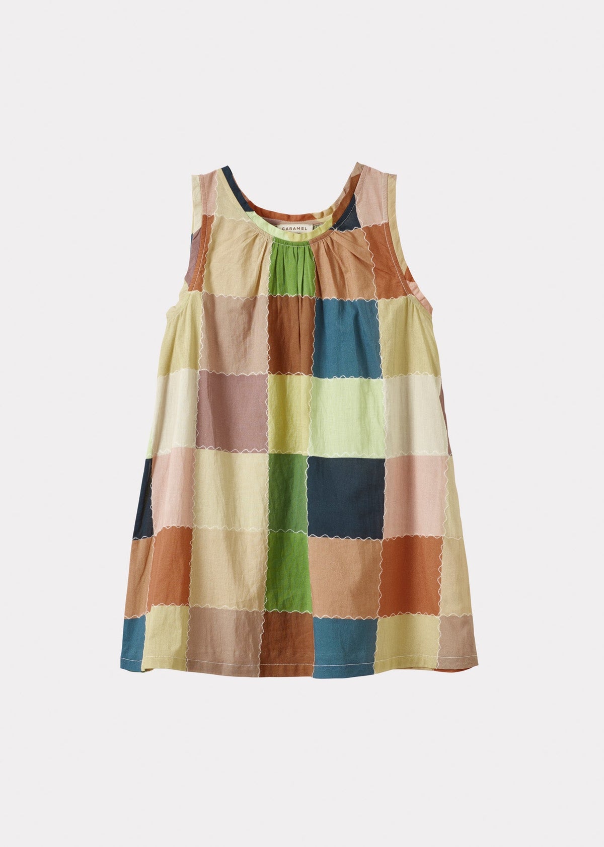 CICELY DRESS - GREEN/MULTICOLOUR PATCHWORK