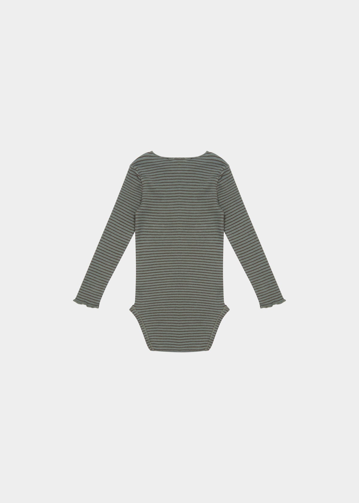 HANAU BABY ROMPER - SPRUCE/CHOCOLATE STRIPE