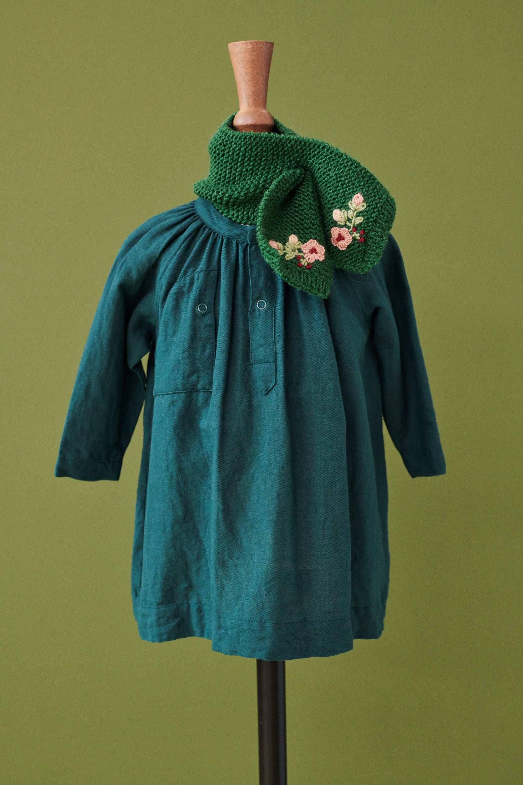 YEW BABY DRESS - BOTTLE GREEN