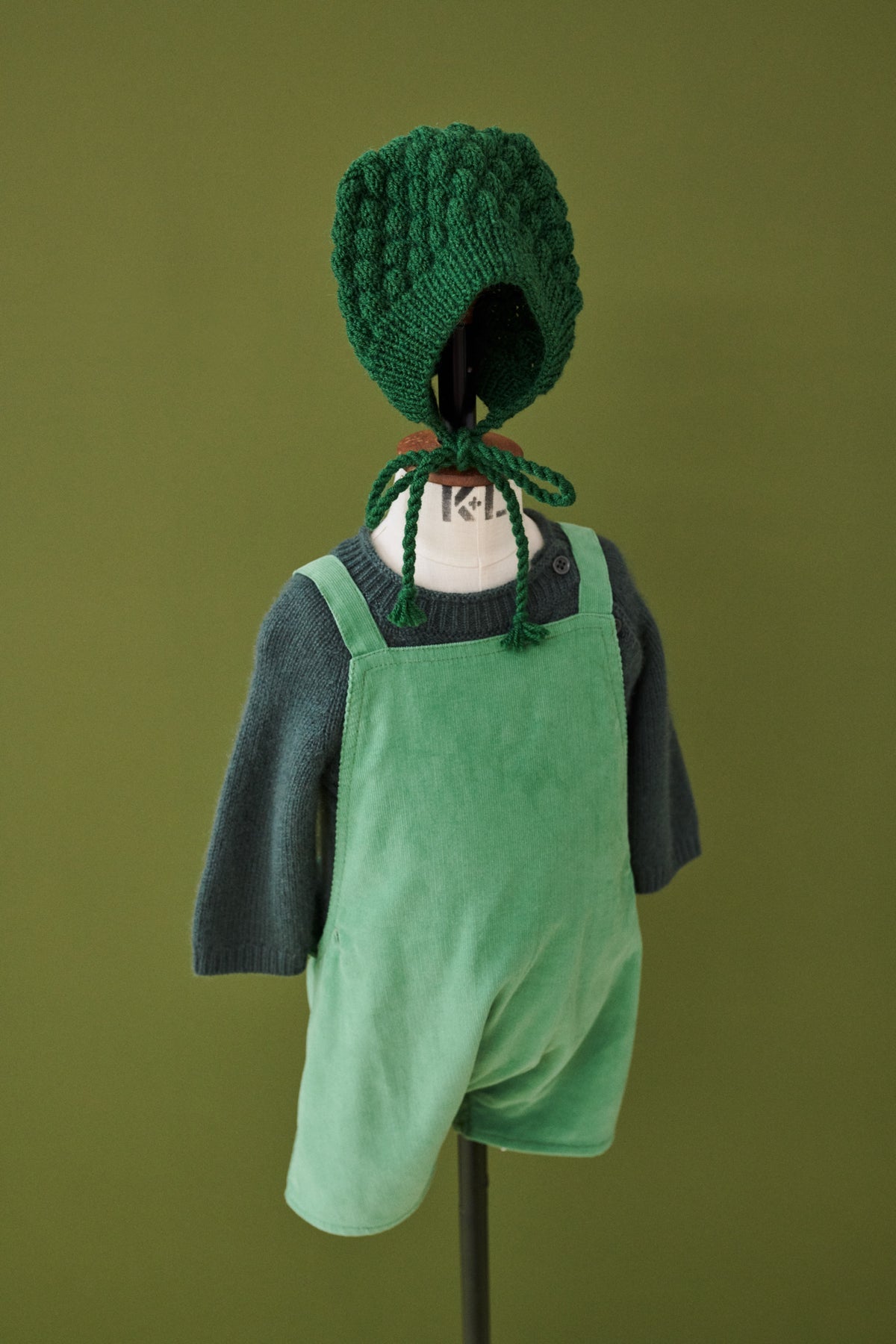 BUBBLE BABY BONNET - OLIVE GREEN