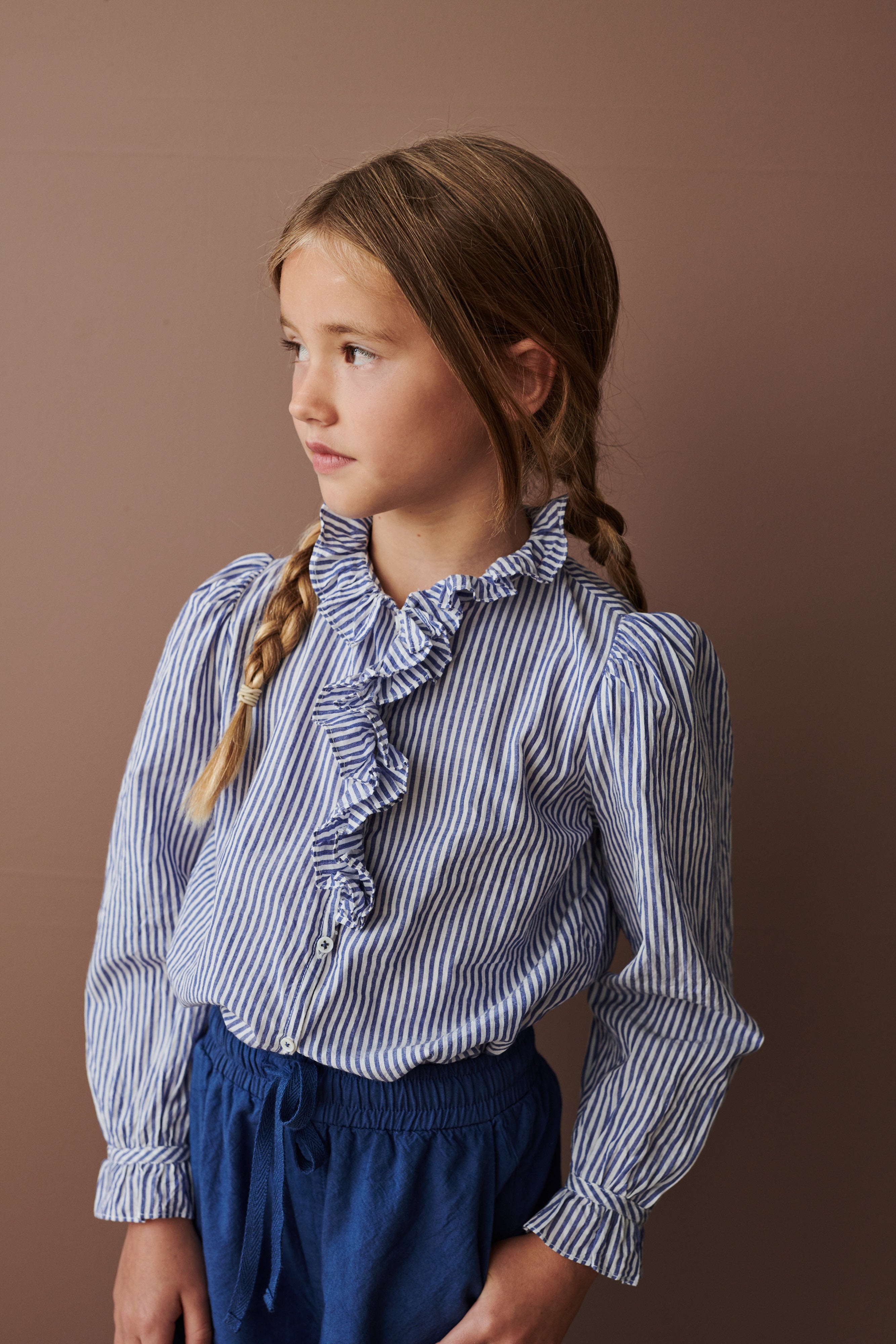 CAULIFLOWER BLOUSE - BLUE STRIPE