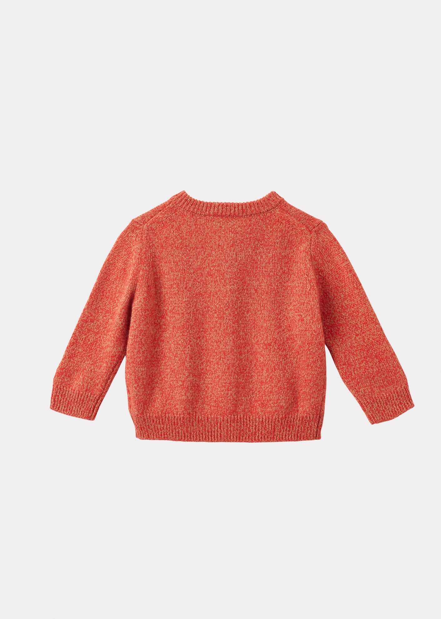 HONEY BABY CARDIGAN - TOMATO/CAMEL MOULINE 2