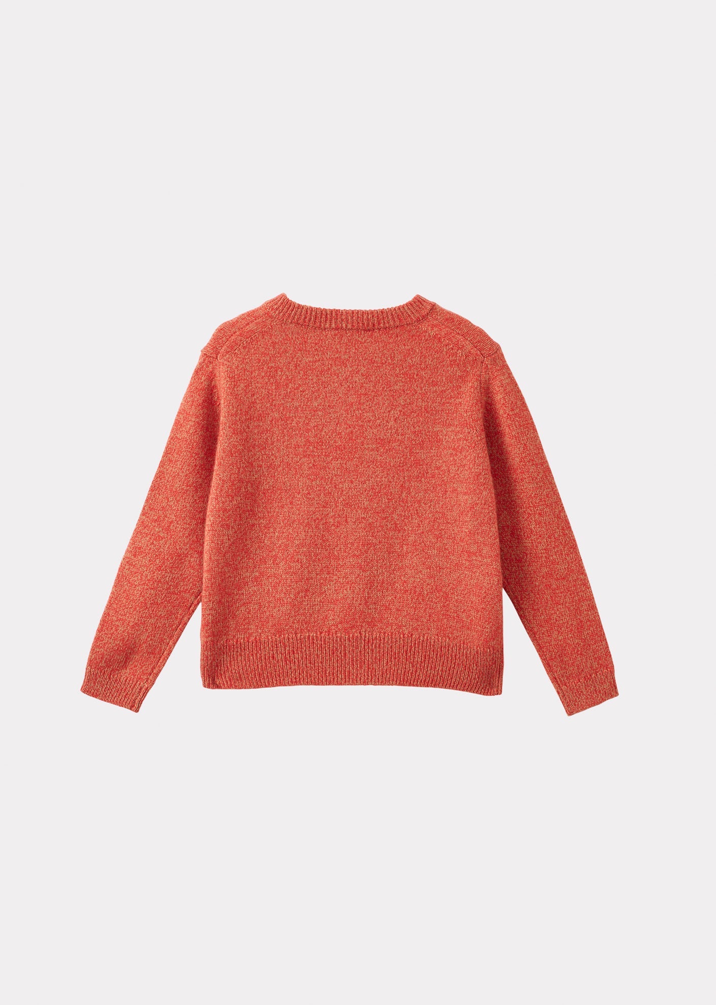 HONEY KIDS CARDIGAN - TOMATO/CAMEL MOULINE 2