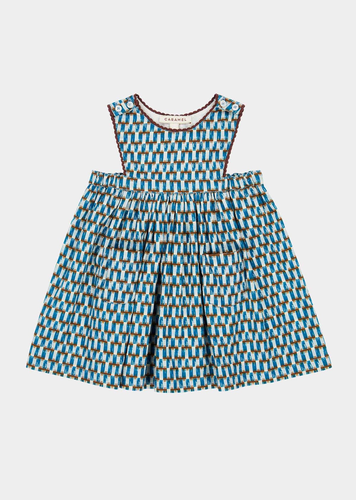 JUPITER BABY DRESS - BLUE GEO PRINT