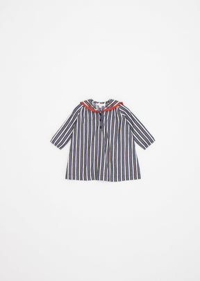 LAILA BABY DRESS - GREY STRIPE 1