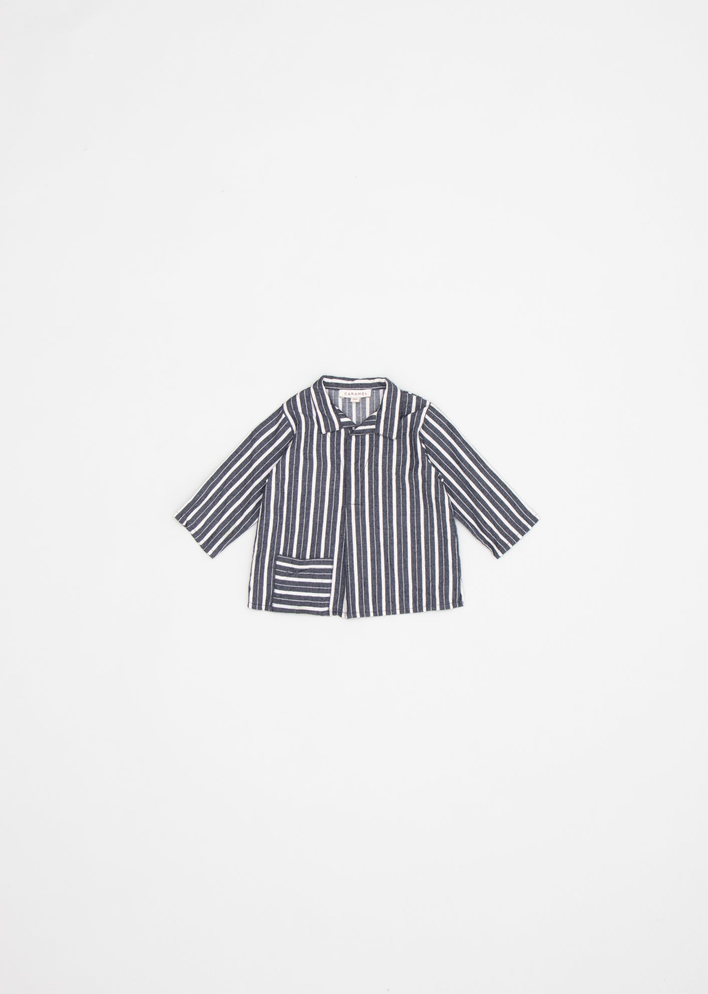 PIPER BABY SHIRT - GREY STRIPE 1