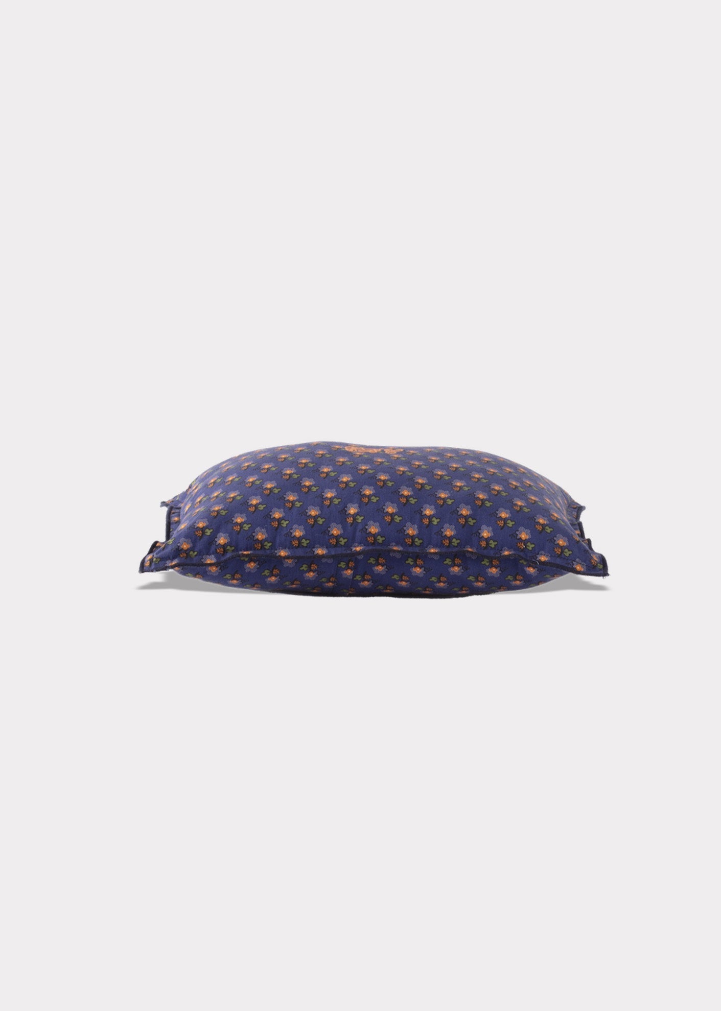 WOVEN SCATTER CUSHION 30X20CM - NAVY POSY PRINT