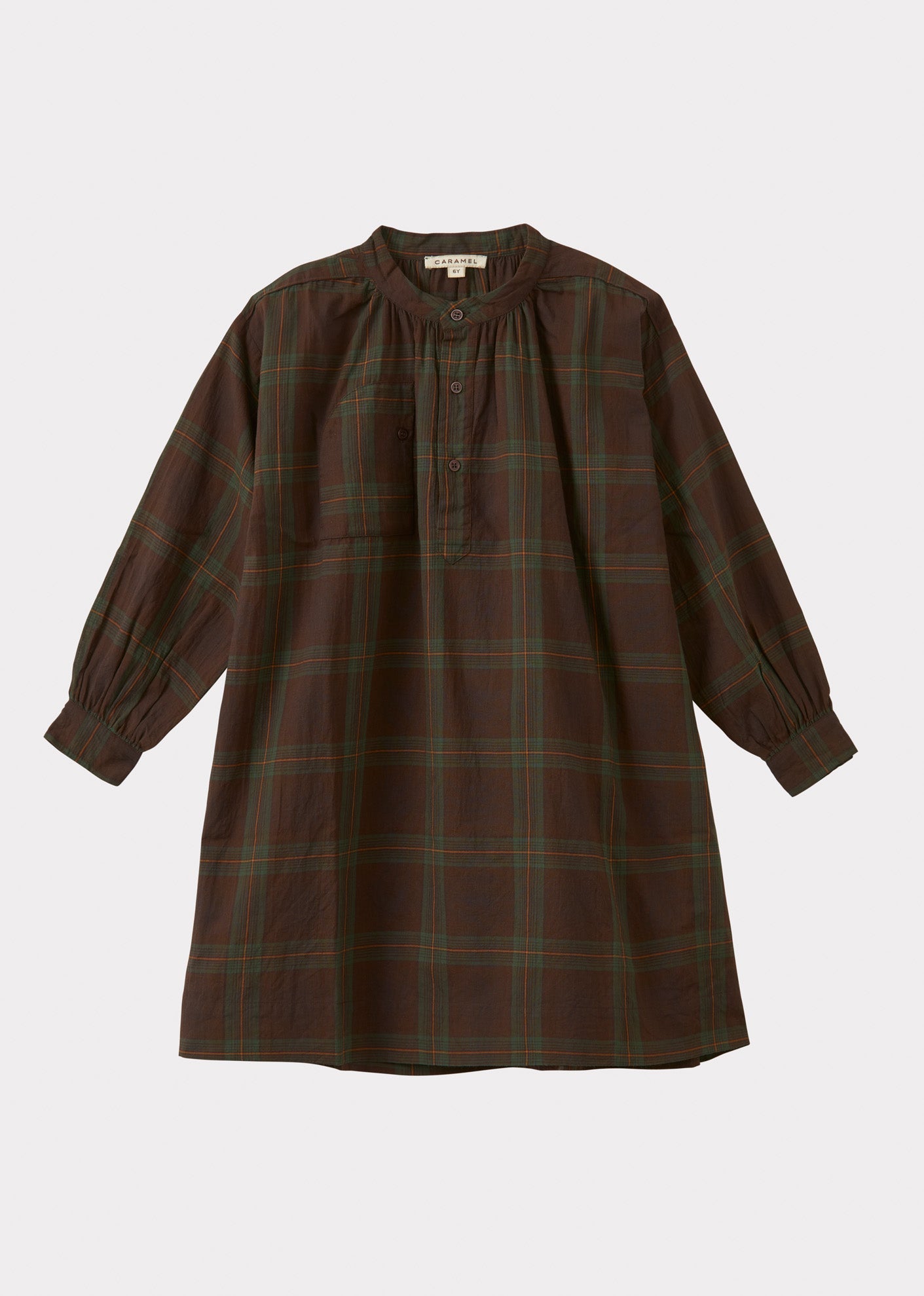 YEW DRESS- BROWN/GREEN TARTAN