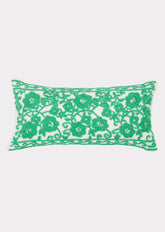 Embroidered Cushion, Natural Emerald