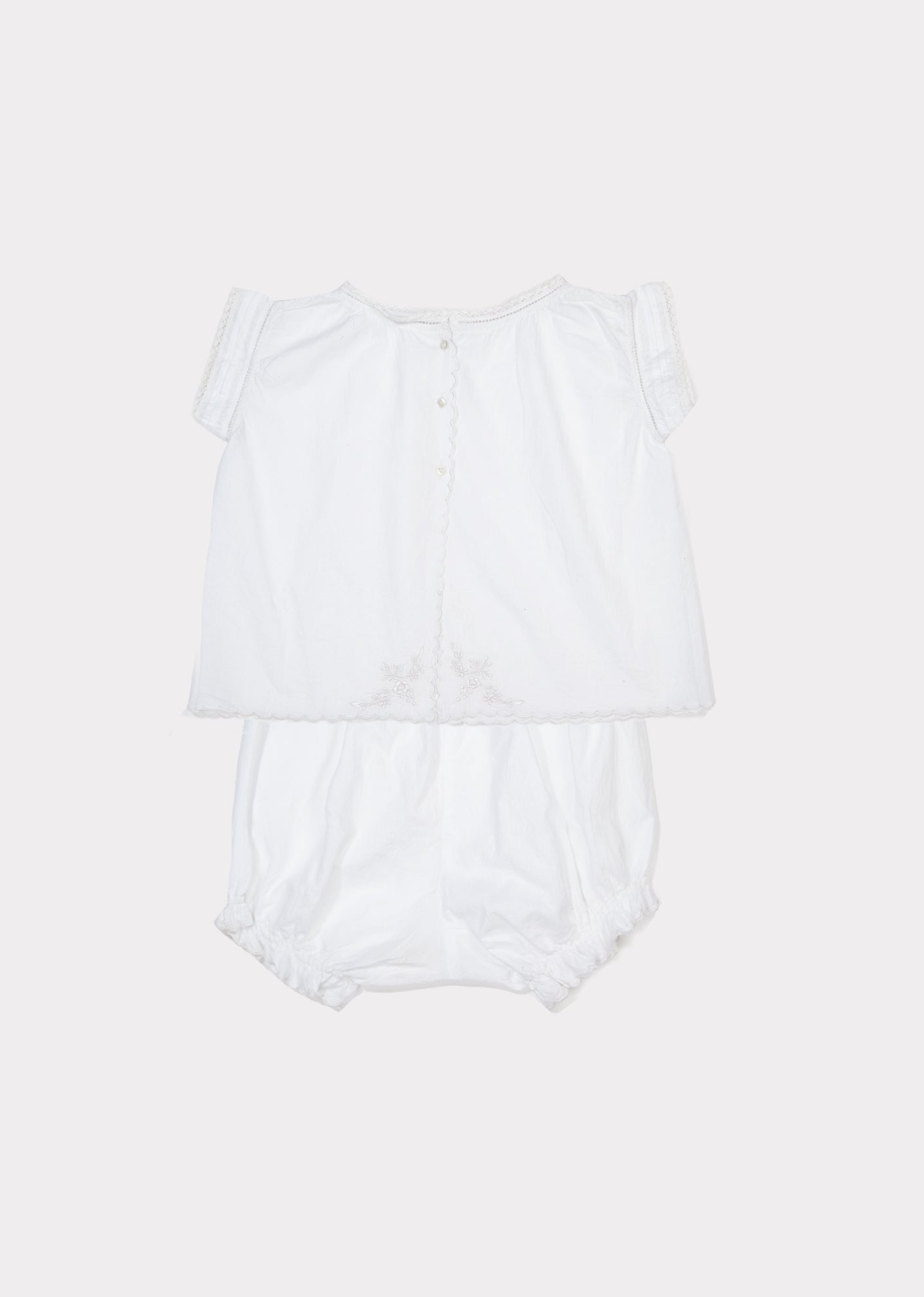 VICTORIAN TOP AND BOTTOM SET - WHITE