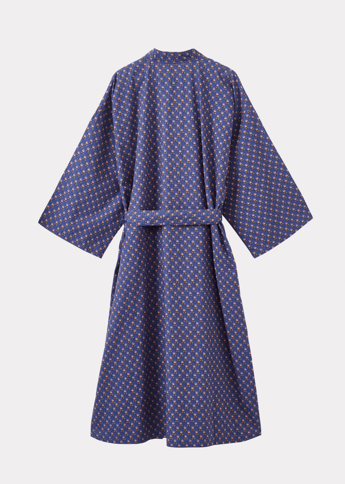 WOMEN'S NIGHT ROBE - NAVY POSY PRINT